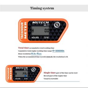 img 1 attached to NKTECH NK-T1 Tach Hour Meter Digital LCD Tachometer Inductive Display Max RPM Waterproof Resettable For Gas Engine Marine ATV Snowmobile Generator Lawn Mower Tractor Motorcycle (Orange)