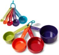 farberware colorful 9-piece plastic measuring cups and spoons set - ultimate kitchen essential for precise measurements logo