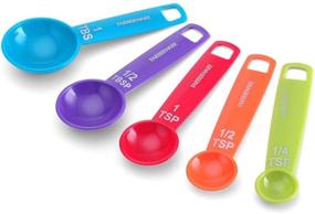 img 2 attached to Farberware Colorful 9-Piece Plastic Measuring Cups and Spoons Set - Ultimate Kitchen Essential for Precise Measurements