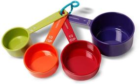 img 1 attached to Farberware Colorful 9-Piece Plastic Measuring Cups and Spoons Set - Ultimate Kitchen Essential for Precise Measurements