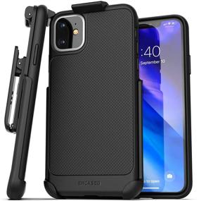 img 4 attached to Black Encased iPhone 11 Belt Clip Case - Thin Armor Slim Grip Cover with Holster