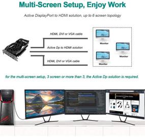 img 2 attached to 🔌 4K DisplayPort to HDMI Active Adapter - BENFEI Gold-Plated Cord Supporting Multi-Screen Gaming with Eyefinity