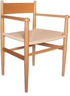 стул для обеденной зоны с подлокотниками stone & beam в стиле среднего века - дерево бука, натуральная отделка логотип