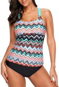 img 4 attached to 👙 SEBOWEL Women's Floral Print V Neck Swim Top: Chic Tankini Swimwear without Bottom