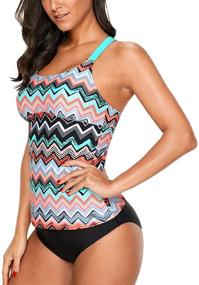 img 2 attached to 👙 SEBOWEL Women's Floral Print V Neck Swim Top: Chic Tankini Swimwear without Bottom