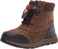 ugg turlock leather weather walnut boys' shoes and boots logo