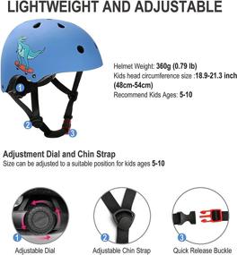 img 2 attached to 🛹 MooFee Kids Skateboard Helmet with Knee Elbow Wrist Pads - Bike Helmet for Boys & Girls ages 5-10, Sports Protective Gear Set for Skateboarding, Cycling, Scooter, Rollerblading