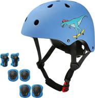 🛹 moofee kids skateboard helmet with knee elbow wrist pads - bike helmet for boys & girls ages 5-10, sports protective gear set for skateboarding, cycling, scooter, rollerblading logo