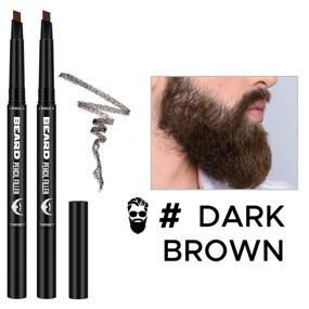 img 3 attached to Beard Filler Pencil for Men - 2 Pack | Natural Finish, Long Lasting | Dark Brown Shade | Ideal for Patchy Beard and Moustache