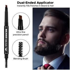 img 2 attached to Beard Filler Pencil for Men - 2 Pack | Natural Finish, Long Lasting | Dark Brown Shade | Ideal for Patchy Beard and Moustache