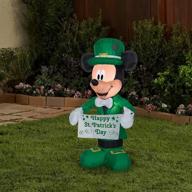 🍀 st. patrick's day mickey mouse inflatable - green, 3.5 ft tall, gemmy airblown logo