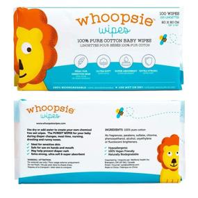 img 3 attached to 👶Супермягкие влажные салфетки из 100% чистого хлопка от Whoopsie Wipes - универсальные для сухого или влажного использования - нежные и мягкие - гипоаллергенные - особенно прочные и впитывающие - идеальны для смены подгузников, заложенного носика, слюнотечения, приема пищи и кормления грудью (2 пачки)