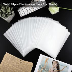 img 1 attached to Convenient and Spacious 21-Piece Clear Stamp and Die Storage Bag for Christmas Craft Making - 5 x 7 Inch Reusable Plastic Pocket Case