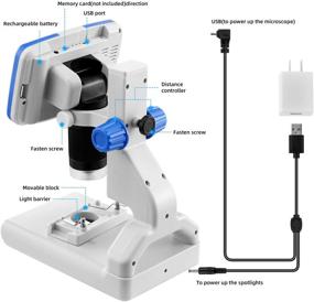img 2 attached to 🔬 STPCTOU LCD Digital Microscope: 5 Inch FHD Screen, 200X Magnification, 1920x1080 Video Recorder for Kids & Adults - USB Coin Microscopes with Base Light and Sample Slides