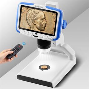 img 1 attached to 🔬 STPCTOU LCD Digital Microscope: 5 Inch FHD Screen, 200X Magnification, 1920x1080 Video Recorder for Kids & Adults - USB Coin Microscopes with Base Light and Sample Slides