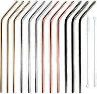 reusable stainless straws colors silver kitchen & dining logo