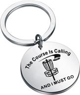 🏑 quirky disc golf keychain: perfect frisbee golfer gift for disc golf enthusiasts - ideal for disc golfer dad or husband logo