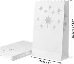 img 2 attached to 🏮 LED Luminary Bags with Tea Light Candles (24 Pack) - Decorative Candle Bags 26.5 x 15 cm, Ideal for Birthday, Halloween, Street Party, Wedding, Evening Indoor and Outdoor Decorations