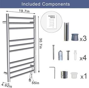 img 3 attached to 🔥 bbee.tech Heated Towel Rack - Bathroom Towel Warmer with Timer | Wall Mounted Hot Towel Warmer - Hardwired or Plug-in Options