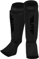 наивысший рейтинг elite sports muay thai mma kickboxing shin guards с защитой голенища и подъема - конечная защита для взрослых. логотип