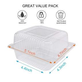 img 3 attached to 🥪 Convenient and Eco-Friendly Clamshell Containers for Disposable Sandwiches: Food Service Equipment & Supplies