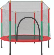 🎁 premium 55 inch toddler trampoline with safety net - durable indoor/outdoor recreational trampoline for boys and girls, ages 1-7 - perfect birthday gift - easy assembly, max 220lb логотип