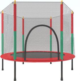 img 4 attached to 🎁 Premium 55 Inch Toddler Trampoline with Safety Net - Durable Indoor/Outdoor Recreational Trampoline for Boys and Girls, Ages 1-7 - Perfect Birthday Gift - Easy Assembly, Max 220lb