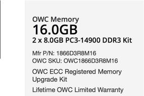 img 3 attached to OWC 16GB (2 X 8GB) PC14900 DDR3 ECC-R 1866MHz DIMMs Memory Compatible With Mac Pro Late 2013 Models