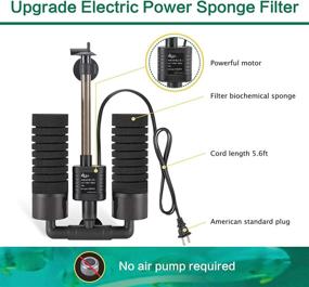 img 3 attached to 🐠 AQQA Aquarium Electric Power Sponge Filter - 3W/5W Submersible Foam Filter for Saltwater and Freshwater Fish Tank