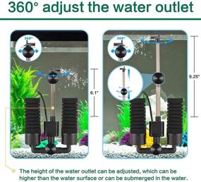 img 1 attached to 🐠 AQQA Aquarium Electric Power Sponge Filter - 3W/5W Submersible Foam Filter for Saltwater and Freshwater Fish Tank