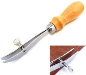 img 1 attached to 🛠️ Professional Wood Handle Adjustable Leather Edger Creaser Skiving Tool - High-Quality Leather Craft Working Tool