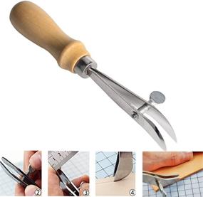 img 3 attached to 🛠️ Professional Wood Handle Adjustable Leather Edger Creaser Skiving Tool - High-Quality Leather Craft Working Tool