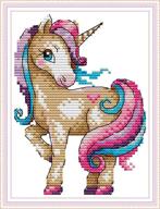 🦄 joy sunday 11ct stamped cross stitch kit: magical unicorn needlepoint for girls logo