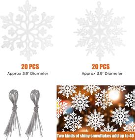 img 3 attached to ❄️ Enhance Your Winter Wonderland: RECUTMS 40Pcs White Snowflake Hanging Decorations for Christmas Holiday and New Year Party Home Décor