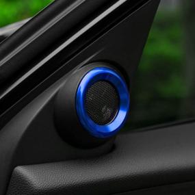 img 2 attached to CKE Civic Aluminum Alloy Interior Door Audio Speaker Ring Cover Trim For 10Th Gen Honda Civic 2021 2020 2019 2018 2017 2016-Blue