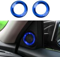 cke civic aluminum alloy interior door audio speaker ring cover trim for 10th gen honda civic 2021 2020 2019 2018 2017 2016-blue logo