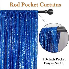 img 1 attached to 🎉 ShinyBeauty 3FTX7FT-Sequin Backdrop-Curtain-Royal Blue, 36X84-Inches Sequin Photography Curtain, Ready to Ship - Royal Blue Color