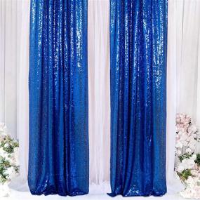 img 3 attached to 🎉 ShinyBeauty 3FTX7FT-Sequin Backdrop-Curtain-Royal Blue, 36X84-Inches Sequin Photography Curtain, Ready to Ship - Royal Blue Color