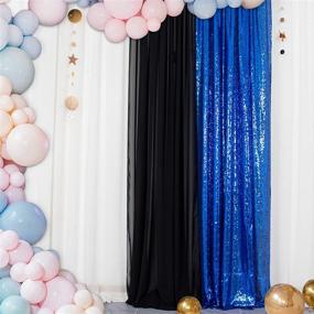 img 4 attached to 🎉 ShinyBeauty 3FTX7FT-Sequin Backdrop-Curtain-Royal Blue, 36X84-Inches Sequin Photography Curtain, Ready to Ship - Royal Blue Color