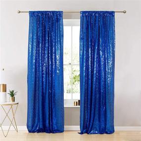 img 2 attached to 🎉 ShinyBeauty 3FTX7FT-Sequin Backdrop-Curtain-Royal Blue, 36X84-Inches Sequin Photography Curtain, Ready to Ship - Royal Blue Color