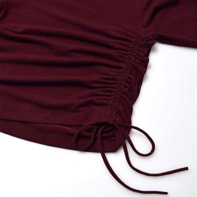 img 1 attached to Burgundy Drawstring Blouse: Trendy Girls' Clothing for Tops & Blouses