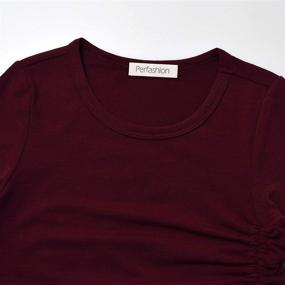 img 2 attached to Burgundy Drawstring Blouse: Trendy Girls' Clothing for Tops & Blouses