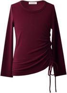 burgundy drawstring blouse: trendy girls' clothing for tops & blouses logo