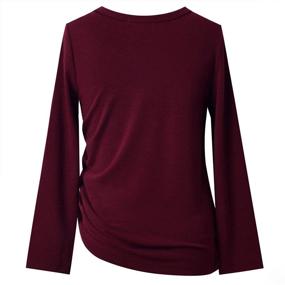 img 3 attached to Burgundy Drawstring Blouse: Trendy Girls' Clothing for Tops & Blouses