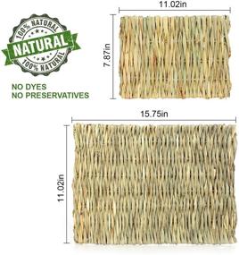 img 3 attached to 🐰 Grass Bunny Mat - Natural Straw Woven Mat for Rabbits, Guinea Pigs, Hamsters, and Small Animals - Chew Toys, Bedding, and Play Area (6 Pack: 11.02 × 7.87 inches, 3 Pack: 15.75 × 11.02 inches)