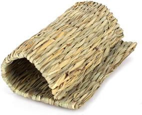 img 1 attached to 🐰 Grass Bunny Mat - Natural Straw Woven Mat for Rabbits, Guinea Pigs, Hamsters, and Small Animals - Chew Toys, Bedding, and Play Area (6 Pack: 11.02 × 7.87 inches, 3 Pack: 15.75 × 11.02 inches)