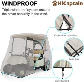 img 1 attached to 🚗 Premium HiCaptain Waterproof Golf Cart Cover: EZ GO, Club Car, Yamaha | Driver Side Access | Ideal for 2/4 Passengers
