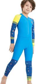 img 3 attached to 🩲 Ultimate Protection: Boys' Clothing and Swimwear with Sleeves, Wetsuit Swimsuit Combo