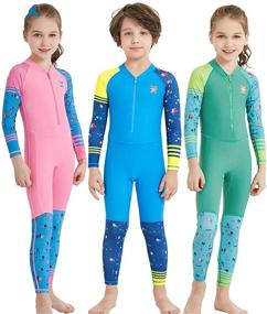 img 2 attached to 🩲 Ultimate Protection: Boys' Clothing and Swimwear with Sleeves, Wetsuit Swimsuit Combo