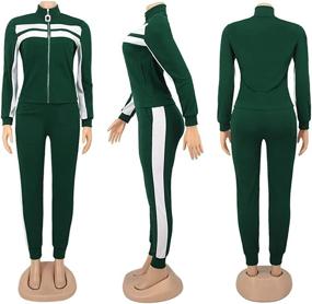 img 2 attached to Womens Sweatsuits Pullover Tracksuits Pockets Sports & Fitness